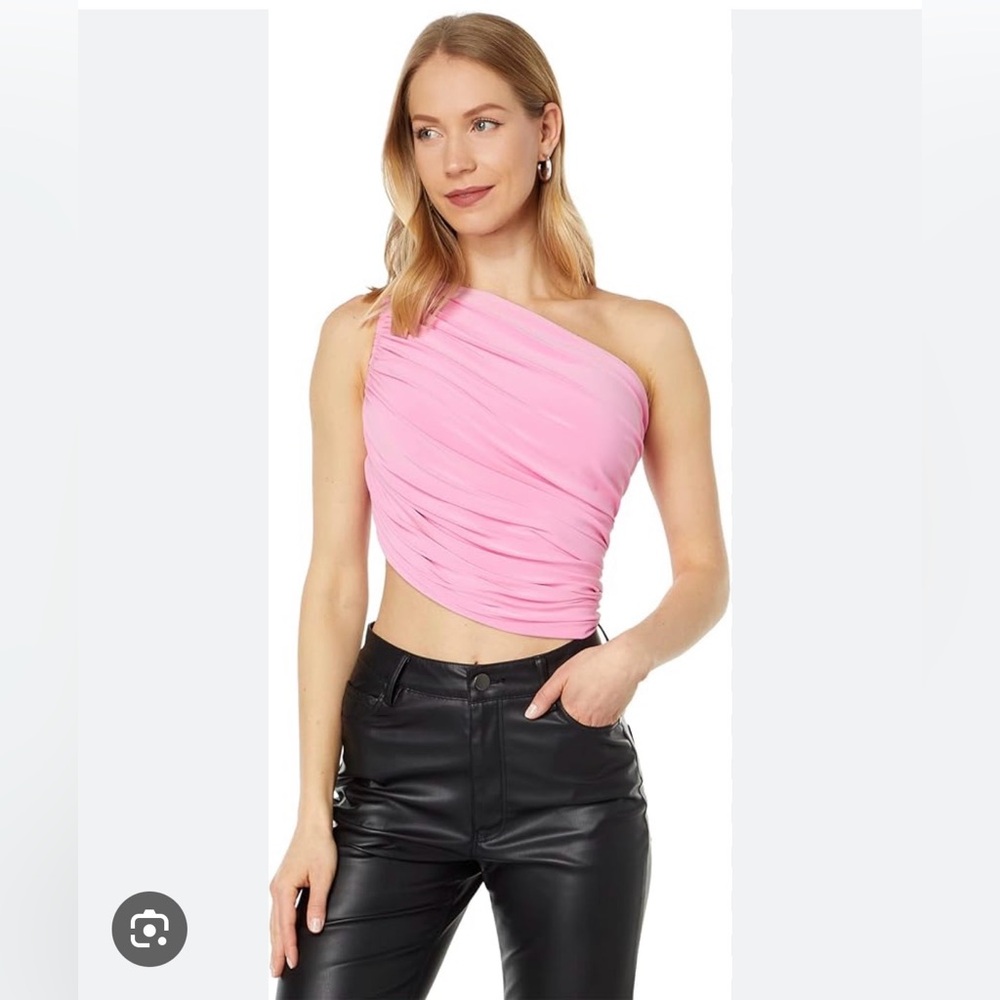 Norma Kamali One Shoulder Top in Pink